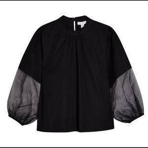 Topshop darling top! W/sheer organza sleeves!
